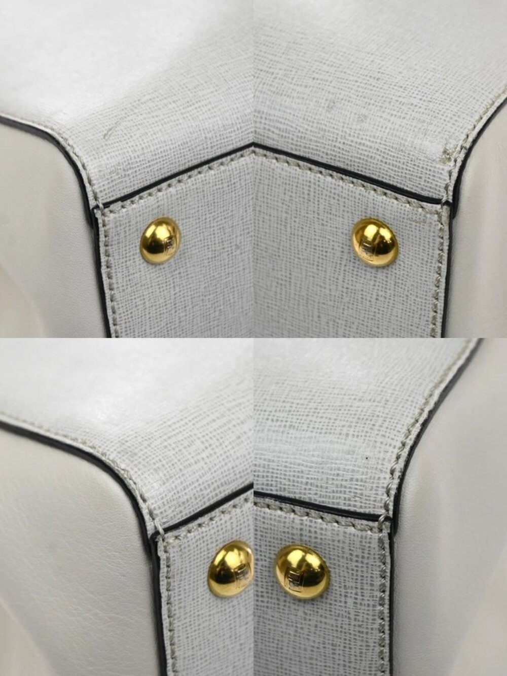 FENDI Logo 2Jours 2Way Shoulder Hand Bag Leather Charm White GHW Italy 70YH941 - Picture 15 of 15